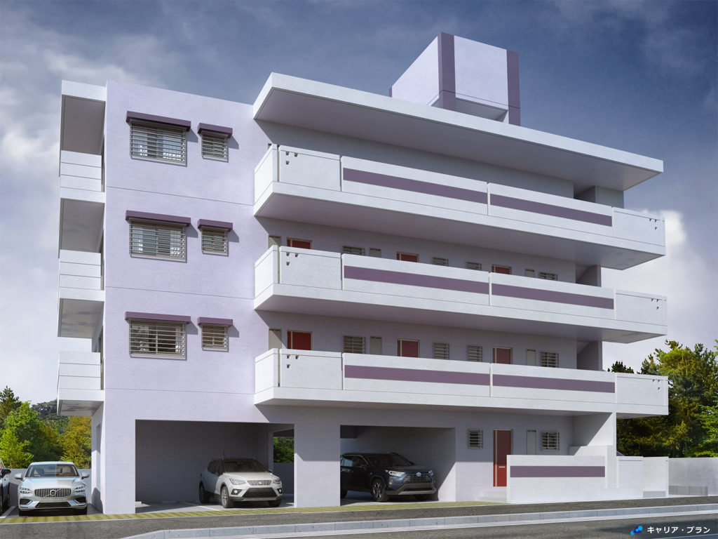 南城市新築アパートパース