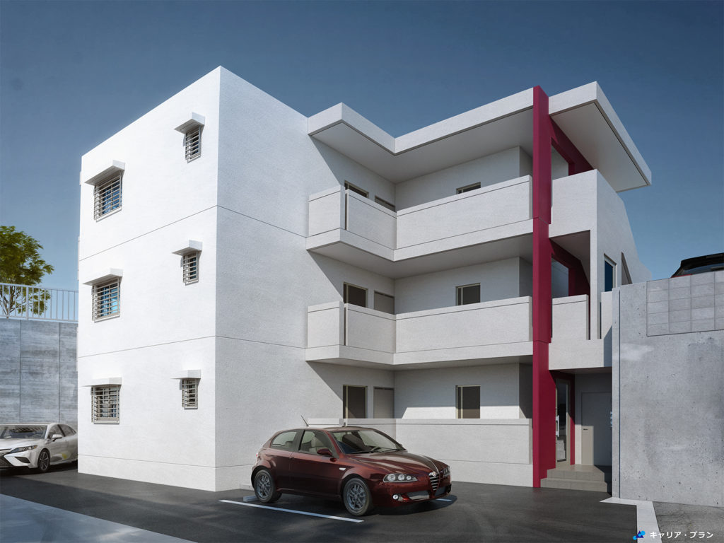 宜野湾市嘉数新築アパートパース