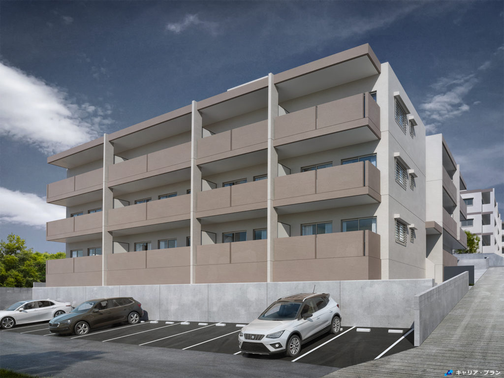 那覇市仲井真新築アパートパース